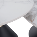 Dohányzóasztalok, 2 db-os szett, fehér márvány/fekete/arany, acél, MABUZ