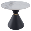 Dohányzóasztalok, 2 db-os szett, fehér márvány/fekete/arany, acél, MABUZ