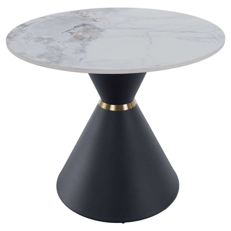 Dohányzóasztalok, 2 db-os szett, fehér márvány/fekete/arany, acél, MABUZ