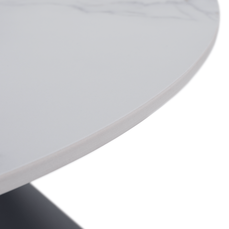 Dohányzóasztalok, 2 db-os szett, fehér márvány/fekete/arany, acél, MABUZ