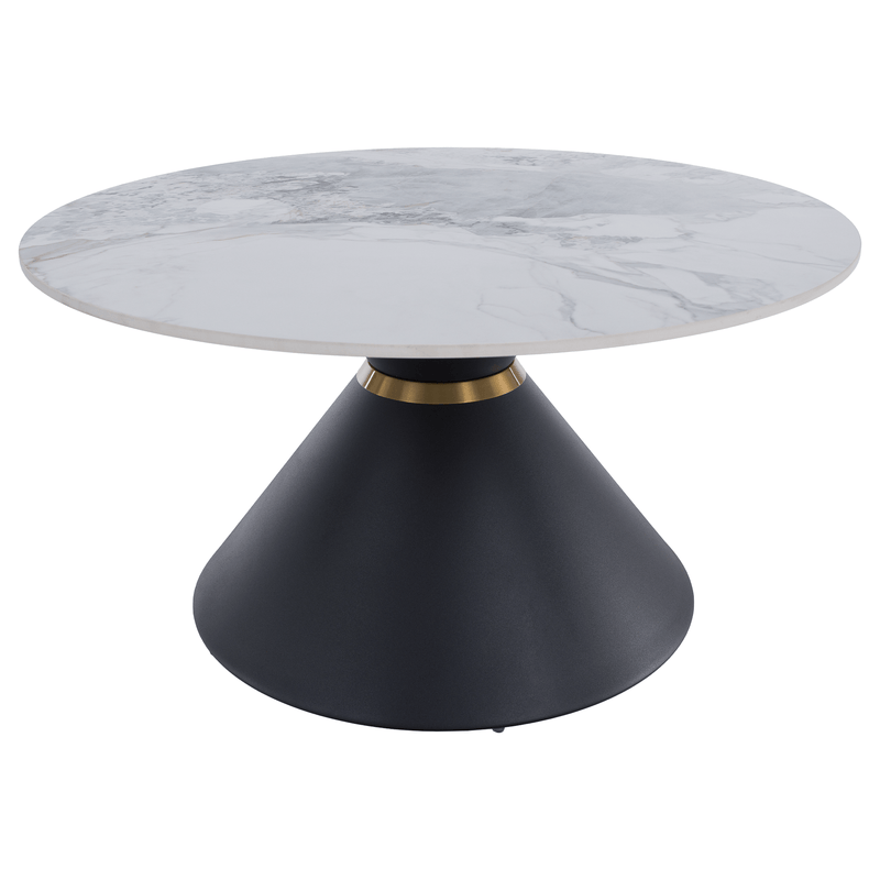 Dohányzóasztalok, 2 db-os szett, fehér márvány/fekete/arany, acél, MABUZ