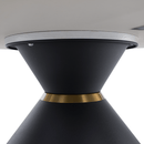 Dohányzóasztalok, 2 db-os szett, fehér márvány/fekete/arany, acél, MABUZ