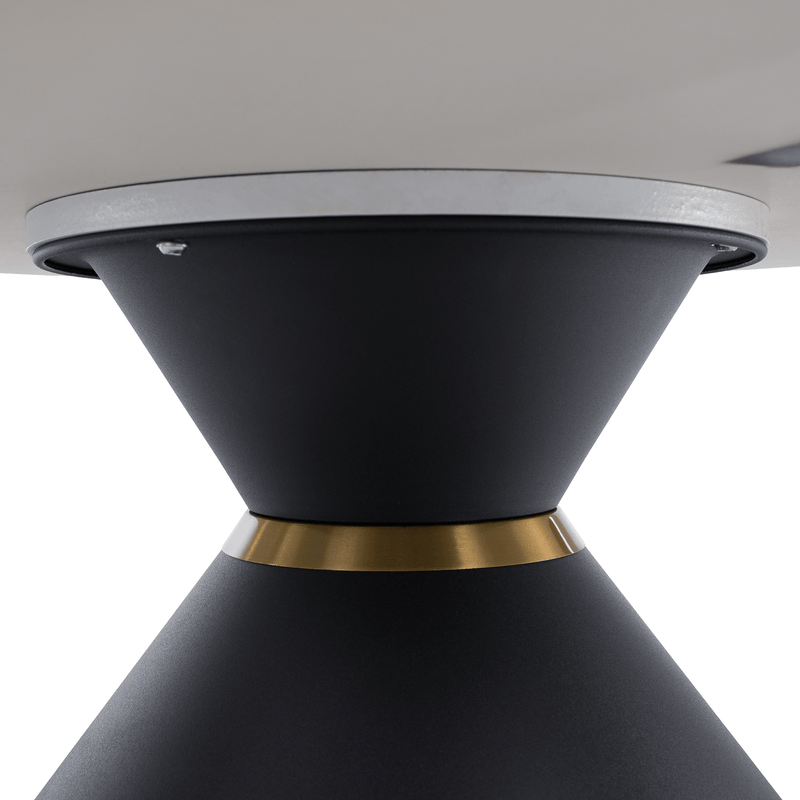 Dohányzóasztalok, 2 db-os szett, fehér márvány/fekete/arany, acél, MABUZ