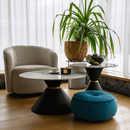 Dohányzóasztalok, 2 db-os szett, fehér márvány/fekete/arany, acél, MABUZ