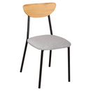 Étkezőgarnitúra 1+4, világos tölgy/szürke/fekete, MADIO