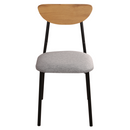 Étkezőgarnitúra 1+4, világos tölgy/szürke/fekete, MADIO