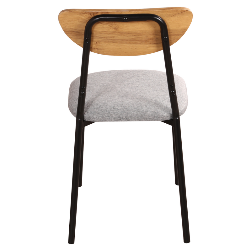 Étkezőgarnitúra 1+4, világos tölgy/szürke/fekete, MADIO