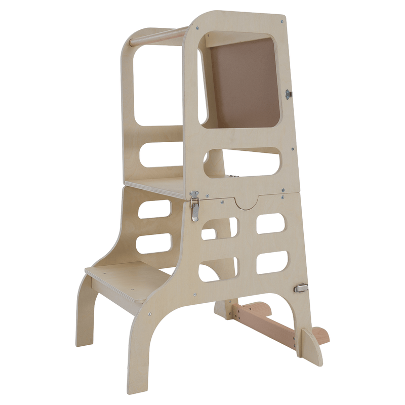 Montessori tanulótorony 3 az 1-ben táblával, természetes, MAGAN