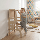 Montessori tanulótorony 3 az 1-ben táblával, természetes, MAGAN