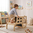 Montessori tanulótorony 3 az 1-ben táblával, természetes, MAGAN