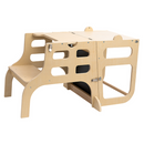 Montessori tanulótorony 3 az 1-ben táblával, természetes, MAGAN