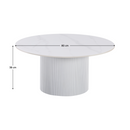 Dohányzóasztal, fehér márvány/MDF, átmérő 80 cm, MAHIR TYP 1