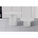 Dohányzóasztal, fehér márvány/MDF, átmérő 80 cm, MAHIR TYP 1