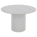Étkezőasztal, fehér márvány/MDF, átmérő 120 cm, MAHIR TYP 1