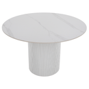 Étkezőasztal, fehér márvány/MDF, átmérő 120 cm, MAHIR TYP 1