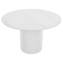 Étkezőasztal, fehér márvány/MDF, átmérő 120 cm, MAHIR TYP 1