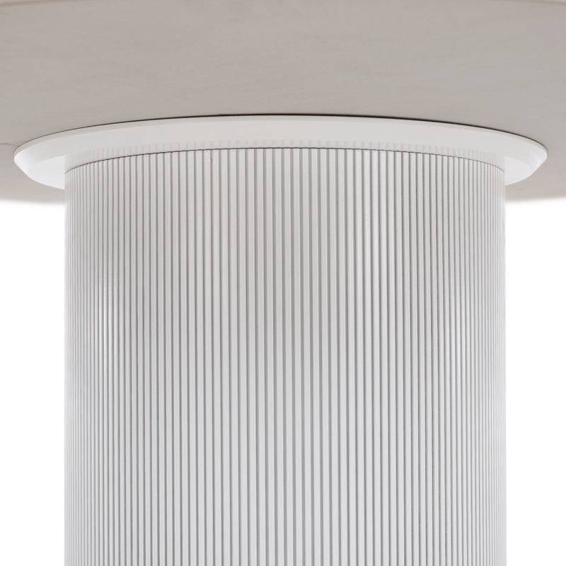 Étkezőasztal, fehér márvány/MDF, átmérő 120 cm, MAHIR TYP 1