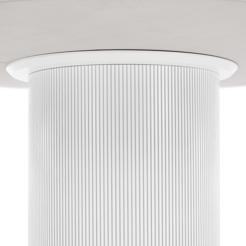 Étkezőasztal, fehér márvány/MDF, átmérő 120 cm, MAHIR TYP 1