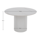 Étkezőasztal, fehér márvány/MDF, átmérő 120 cm, MAHIR TYP 1