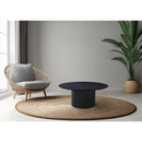 Dohányzóasztal, fekete, átmérő 80 cm, MAHIR TYP 2