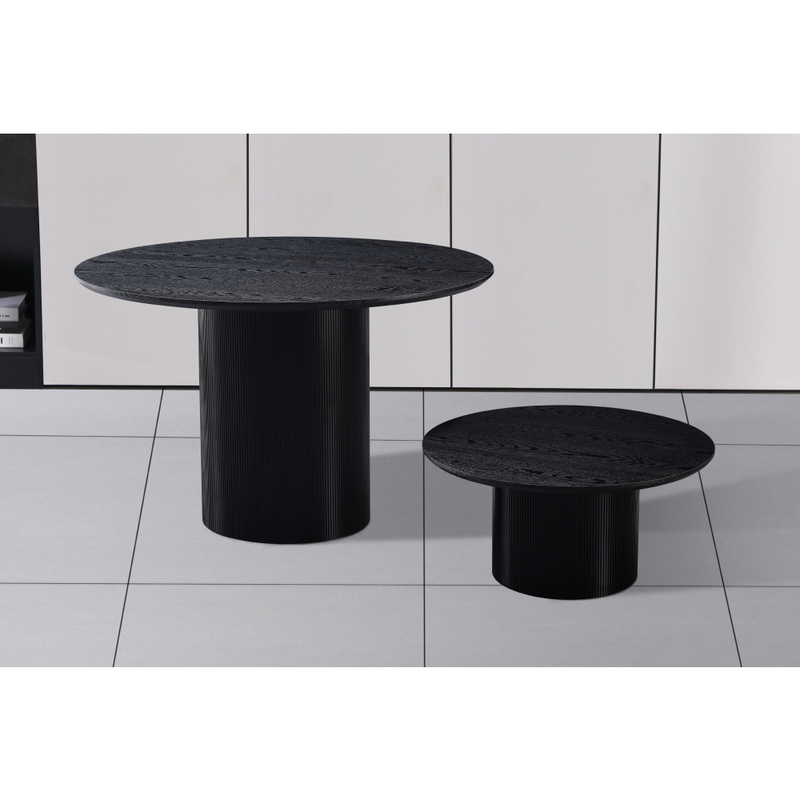 Dohányzóasztal, fekete, átmérő 80 cm, MAHIR TYP 2