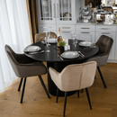 Étkezőasztal, fekete, átmérő 120 cm, MAHIR TYP 2