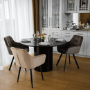 Étkezőasztal, fekete, átmérő 120 cm, MAHIR TYP 2