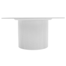 Dohányzóasztal, fehér márvány/MDF, átmérő 80 cm, MAHIR TYP 1