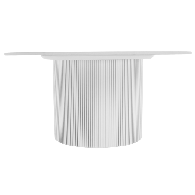 Dohányzóasztal, fehér márvány/MDF, átmérő 80 cm, MAHIR TYP 1