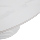 Dohányzóasztal, fehér márvány/MDF, átmérő 80 cm, MAHIR TYP 1