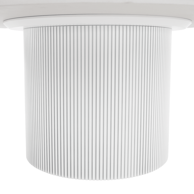 Dohányzóasztal, fehér márvány/MDF, átmérő 80 cm, MAHIR TYP 1