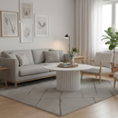 Dohányzóasztal, fehér márvány/MDF, átmérő 80 cm, MAHIR TYP 1