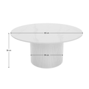 Dohányzóasztal, fehér márvány/MDF, átmérő 80 cm, MAHIR TYP 1