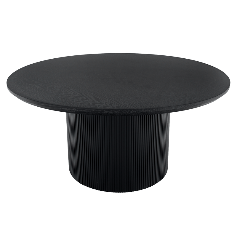 Dohányzóasztal, fekete, átmérő 80 cm, MAHIR TYP 2