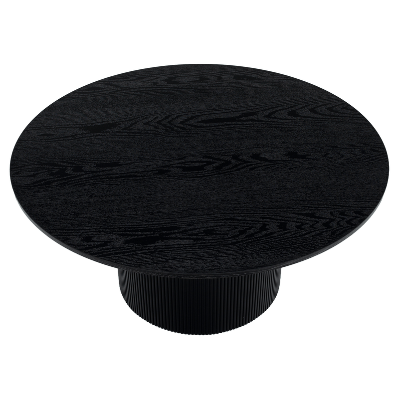 Dohányzóasztal, fekete, átmérő 80 cm, MAHIR TYP 2