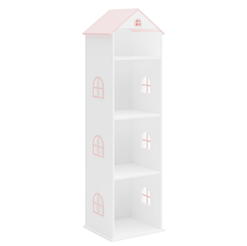 Gyerek könyvespolc, fehér/rózsaszín, MAISON TYP 2