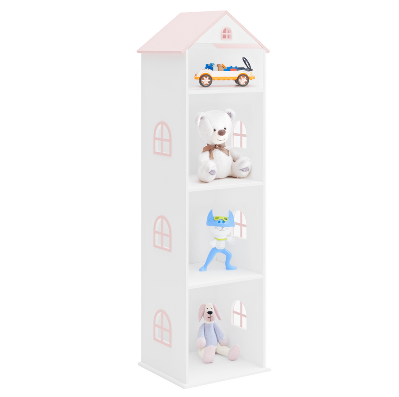 Gyerek könyvespolc, fehér/rózsaszín, MAISON TYP 2