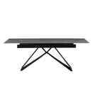 Kihúzható étkezőasztal, beton/fekete, 160-200x90 cm, MAJED