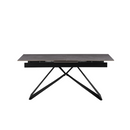 Kihúzható étkezőasztal, beton/fekete, 160-200x90 cm, MAJED
