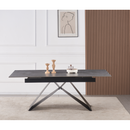 Kihúzható étkezőasztal, beton/fekete, 160-200x90 cm, MAJED