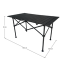 Kempingasztal, fekete, MAKUR