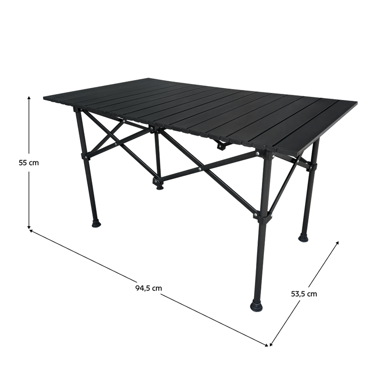 Kempingasztal, fekete, MAKUR
