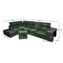 Ülőgarnitúra, smaragdzöld, balos, MALAGA BIG