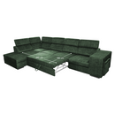 Ülőgarnitúra, smaragdzöld, balos, MALAGA BIG