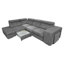 Ülőgarnitúra, szürke, balos, MALAGA