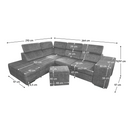 Ülőgarnitúra, szürke, balos, MALAGA