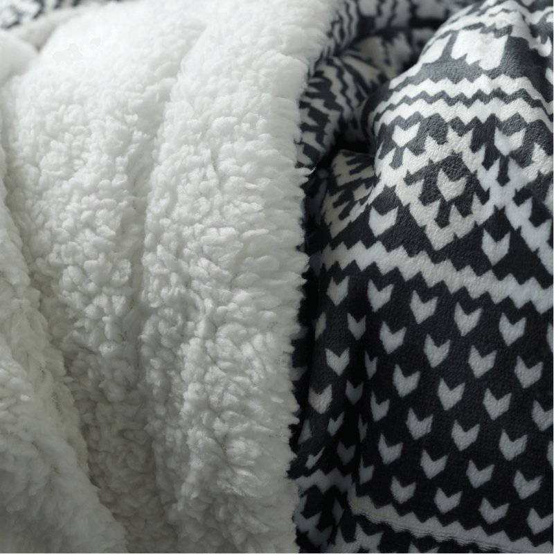 Kétoldalas bárány takaró, téli motívum, 150x200, MALENA