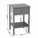 Éjjeliszekrény, szürke, MALISE