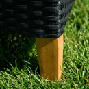 Kerti rattan szett, akácfa, fekete/szürke/természetes, MALKOM