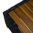 Kerti rattan szett, akácfa, fekete/szürke/természetes, MALKOM